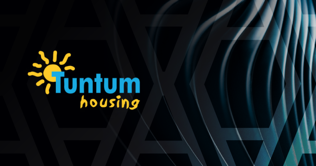 TunTum housing logo on an abstract ARO background